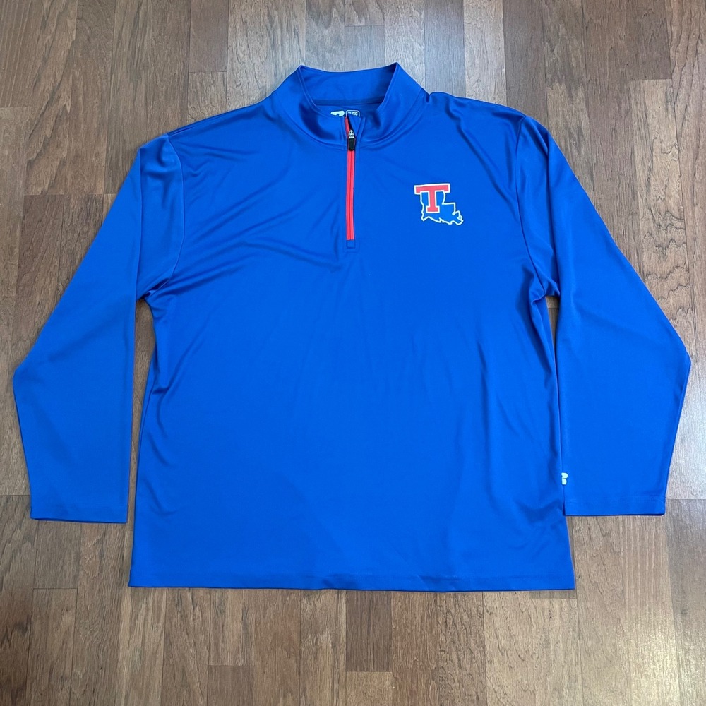 Russell Athletic Louisiana Tech Bulldogs Mens XL Blue Quarter Zip Pullover